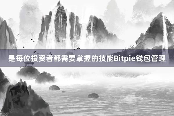 是每位投资者都需要掌握的技能Bitpie钱包管理