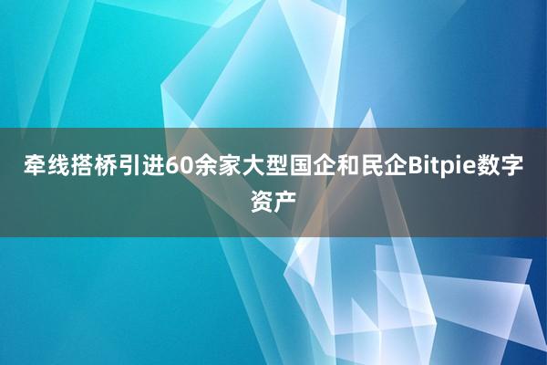 牵线搭桥引进60余家大型国企和民企Bitpie数字资产