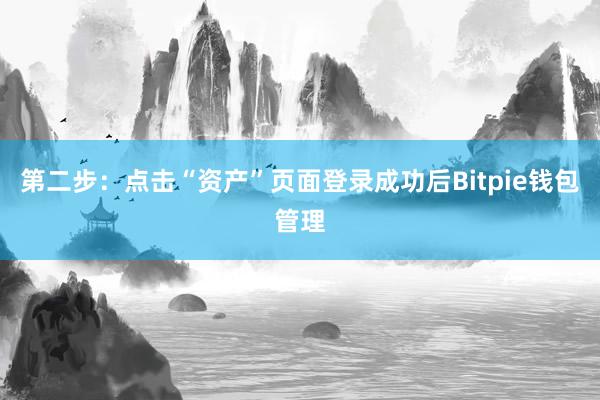 第二步：点击“资产”页面登录成功后Bitpie钱包管理