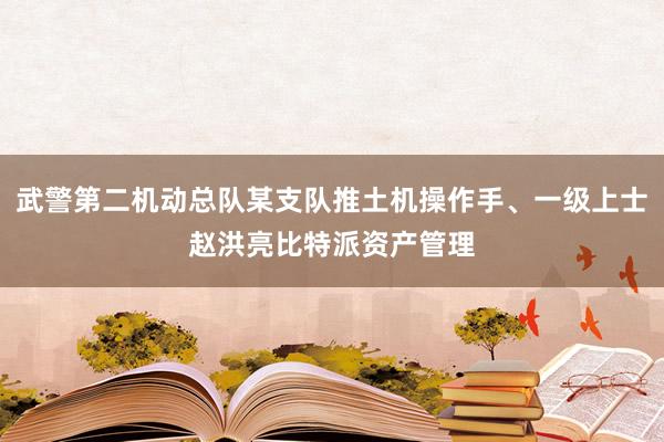 武警第二机动总队某支队推土机操作手、一级上士赵洪亮比特派资产管理