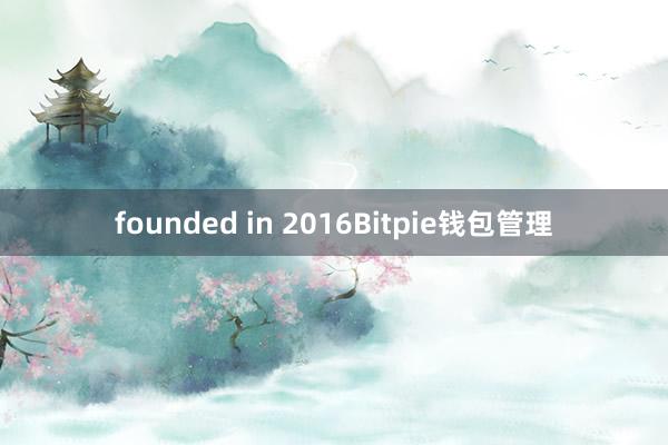 founded in 2016Bitpie钱包管理