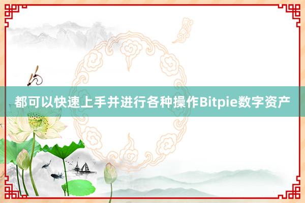 都可以快速上手并进行各种操作Bitpie数字资产