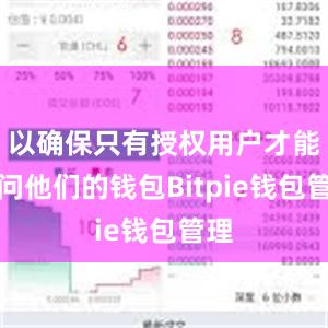 以确保只有授权用户才能访问他们的钱包Bitpie钱包管理