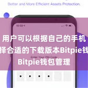 用户可以根据自己的手机系统选择合适的下载版本Bitpie钱包管理