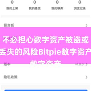 不必担心数字资产被盗或丢失的风险Bitpie数字资产