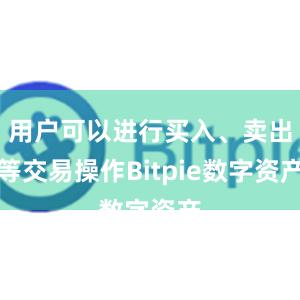 用户可以进行买入、卖出等交易操作Bitpie数字资产